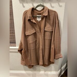 Aerie waffle Jane button down